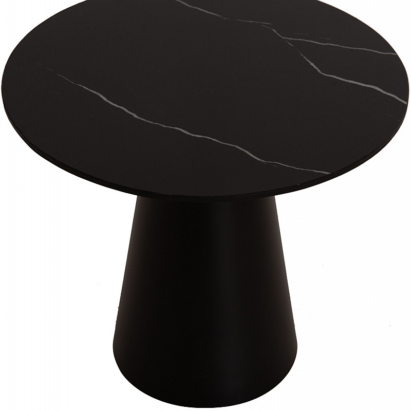 ΤΡΑΠΕΖΙA ΣΑΛΟΝΙΟΥ 2ΤΜΧ DIEN HM9926 ΜΕΤΑΛ.ΒΑΣΕΙΣ & ΚΕΡΑΜΙΚΟ TOP-ΜΑΥΡΟ Φ56.5 & Φ43.5 εκ.