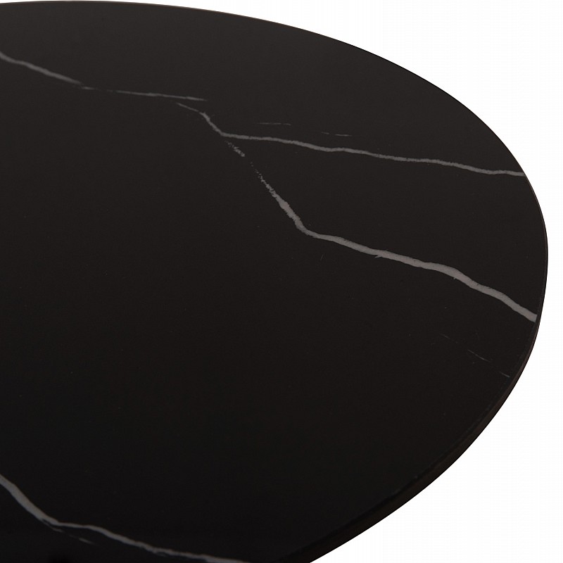 ΤΡΑΠΕΖΙA ΣΑΛΟΝΙΟΥ 2ΤΜΧ DIEN HM9926 ΜΕΤΑΛ.ΒΑΣΕΙΣ & ΚΕΡΑΜΙΚΟ TOP-ΜΑΥΡΟ Φ56.5 & Φ43.5 εκ.