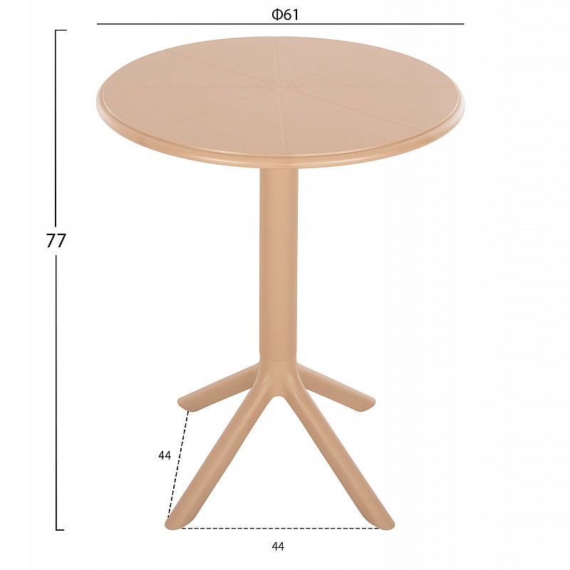 ΤΡΑΠΕΖΙ ΠΟΛΥΠΡΟΠΥΛΕΝΙΟΥ ΣΤΡΟΓΓΥΛΟ TERRIN HM6124.14 ΚΑΠΟΥΤΣΙΝΟ Φ61x77Υεκ. ΤΡΑΠΕΖΙ ΠΟΛΥΠΡΟΠΥΛΕΝΙΟΥ ΣΤΡΟΓΓΥΛΟ TERRIN HM6124.14 ΚΑΠΟΥΤΣΙΝΟ Φ61x77Υεκ.