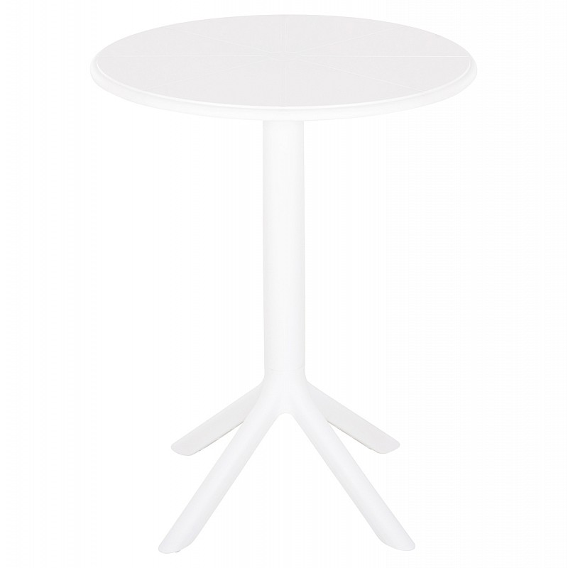 ΤΡΑΠΕΖΙ ΠΟΛΥΠΡΟΠΥΛΕΝΙΟΥ ΣΤΡΟΓΓΥΛΟ TERRIN HM6124.11 ΛΕΥΚΟ Φ61x77Υεκ.