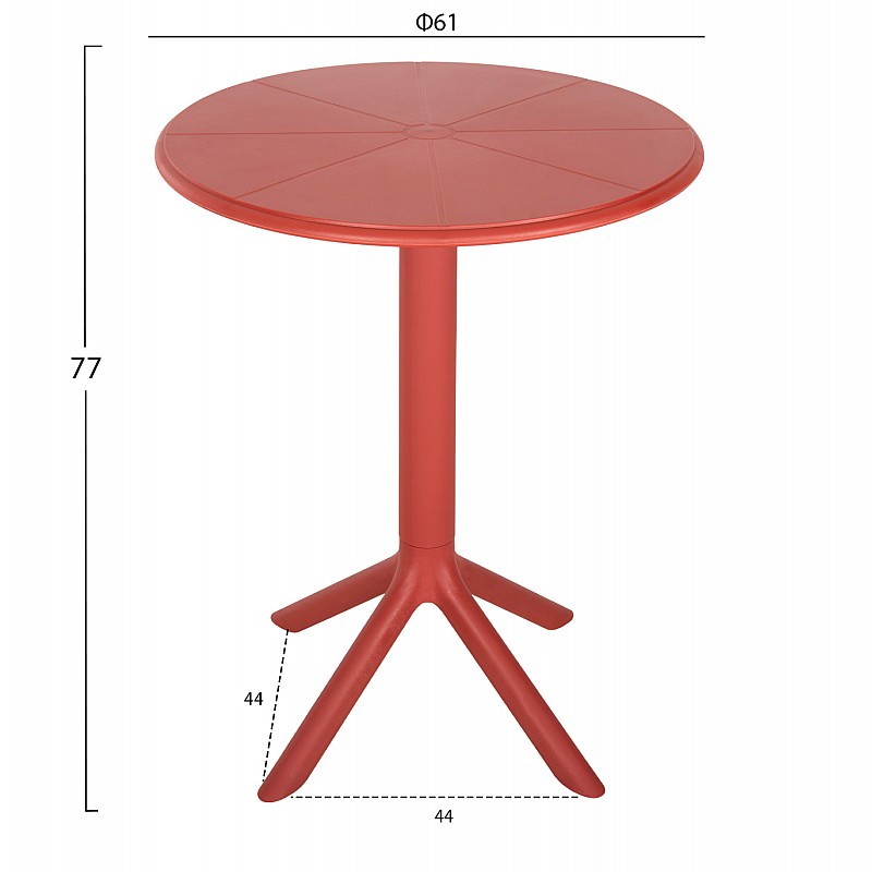 ΤΡΑΠΕΖΙ ΠΟΛΥΠΡΟΠΥΛΕΝΙΟΥ ΣΤΡΟΓΓΥΛΟ TERRIN HM6124.16 ΚΟΚΚΙΝΟ Φ61x77Υεκ. ΤΡΑΠΕΖΙ ΠΟΛΥΠΡΟΠΥΛΕΝΙΟΥ ΣΤΡΟΓΓΥΛΟ TERRIN HM6124.16 ΚΟΚΚΙΝΟ Φ61x77Υεκ.