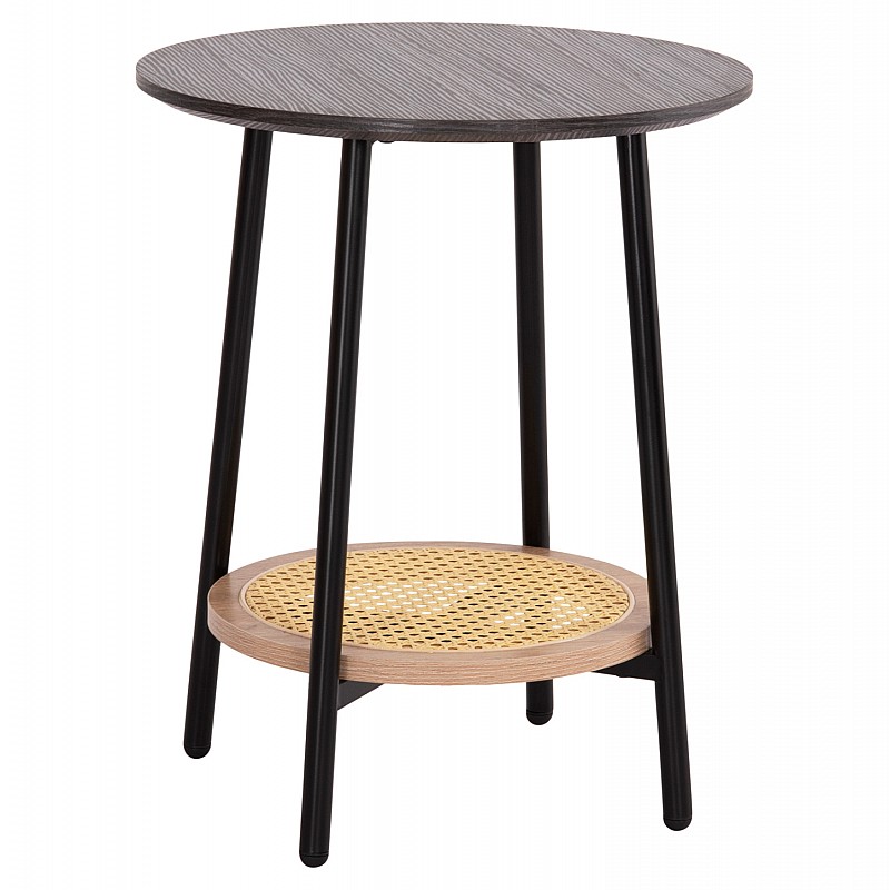 ΒΟΗΘΗΤΙΚΟ ΤΡΑΠΕΖAKI SEWELL HM18034 MDF ΣΕ ZEBRANO-ΜΕΤΑΛΛΙΚΑ ΠΟΔΙΑ-WICKER Φ45x55Υεκ