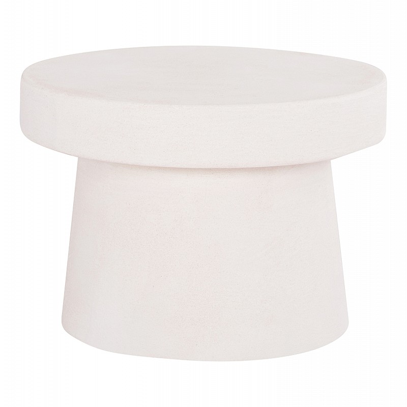 ΤΡΑΠΕΖΙ ΣΑΛΟΝΙΟΥ ΣΤΡΟΓΓΥΛΟ ΣΕΙΡΑ SANTORINI HM18051 MDF ΣΕ ΥΠΟΛΕΥΚΟ ΧΡΩΜΑ Φ60x42,5Υεκ.