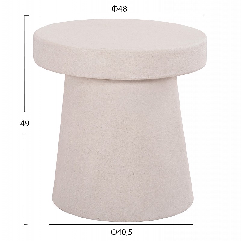 ΤΡΑΠΕΖΙ ΣΑΛΟΝΙΟΥ ΣΤΡΟΓΓΥΛΟ ΣΕΙΡΑ SANTORINI HM18052 MDF ΣΕ ΥΠΟΛΕΥΚΟ ΧΡΩΜΑ Φ48x49Υεκ.