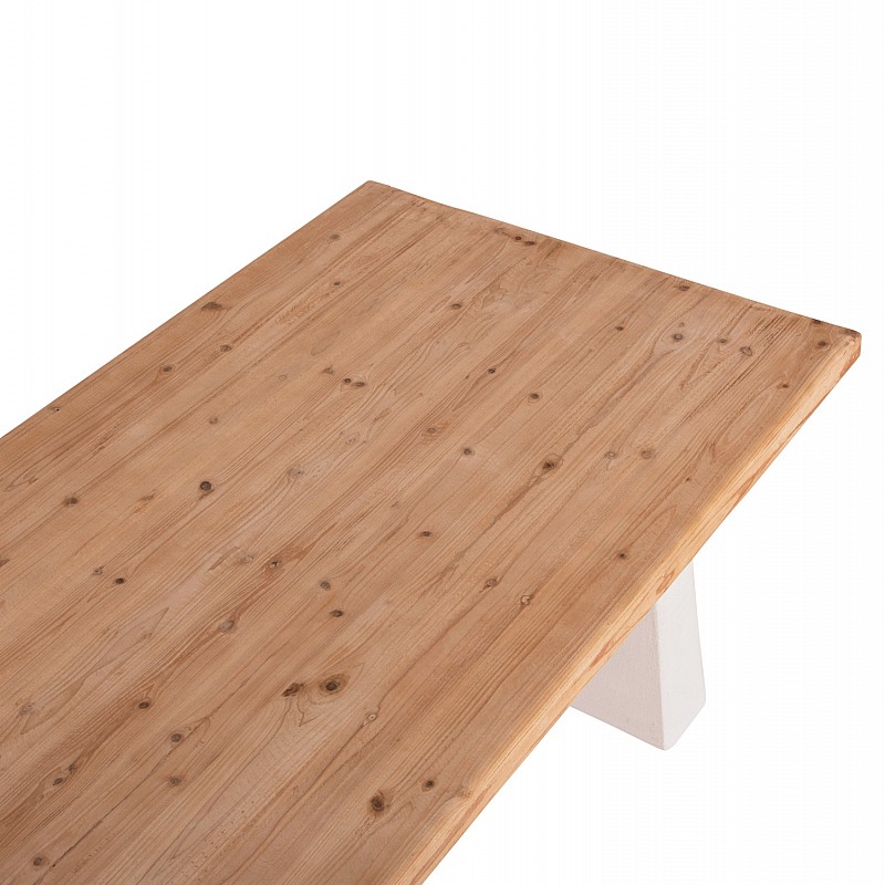 ΤΡΑΠΕΖΙ ΣΕΙΡΑ SANTORINI HM18042 ΤΟΠ ΞΥΛΟ ΕΛΑΤΟΥ-ΠΟΔΙΑ MDF ΥΠΟΛΕΥΚΑ 179x90x75Υεκ.