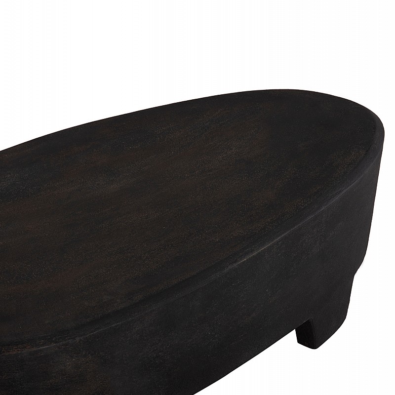 ΤΡΑΠΕΖΙ ΣΑΛΟΝΙΟΥ ΟΒΑΛ ΣΕΙΡΑ SANTORINI HM18066 MDF ΣΕ ΜΑΥΡΟ ΧΡΩΜΑ 100x60x33Υεκ.