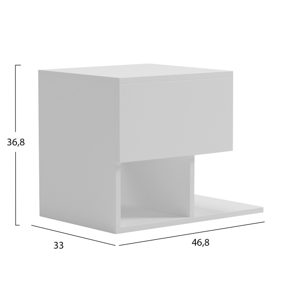 ΚΟΜΟΔΙΝΟ CASPIAN HM9071.11 ΜΕΛΑΜΙΝΗ ΣΕ ΛΕΥΚΟ 46,8x33x36,8Υεκ