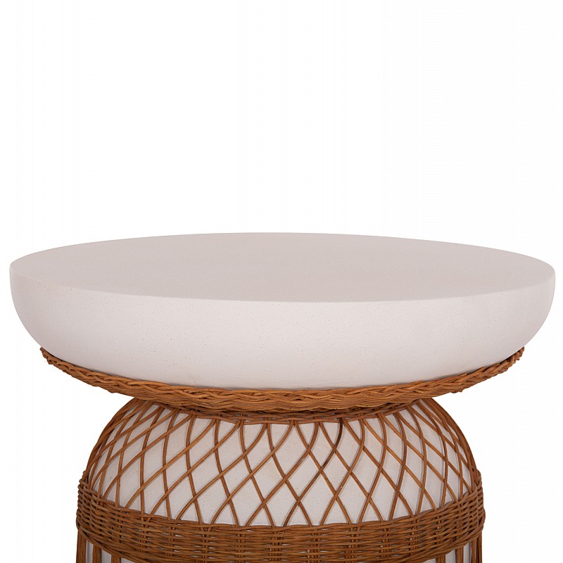 ΤΡΑΠΕΖΙ ΤΡΑΠΕΖΑΡΙΑΣ PRILEP HM18159.02 FIBER CEMENT ΛΕΥΚΟ & RATTAN--Φ60x76,5Υεκ ΤΡΑΠΕΖΙ ΤΡΑΠΕΖΑΡΙΑΣ PRILEP HM18159.02 FIBER CEMENT ΛΕΥΚΟ & RATTAN--Φ60x76,5Υεκ
