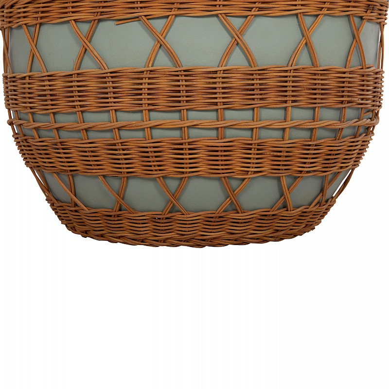 ΤΡΑΠΕΖΙ ΣΑΛΟΝΙΟΥ VILHENA HM18165 FIBER CEMENT ΠΡΑΣΙΝΟ-RATTAN ΦΥΣΙΚΟ Φ56x47Υεκ.