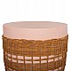 ΒΟΗΘΗΤΙΚΟ ΤΡΑΠΕΖΙ VILHENA HM18166 FIBER CEMENT ΡΟΖ-RATTAN ΦΥΣΙΚΟ Φ44.5x45Υεκ.