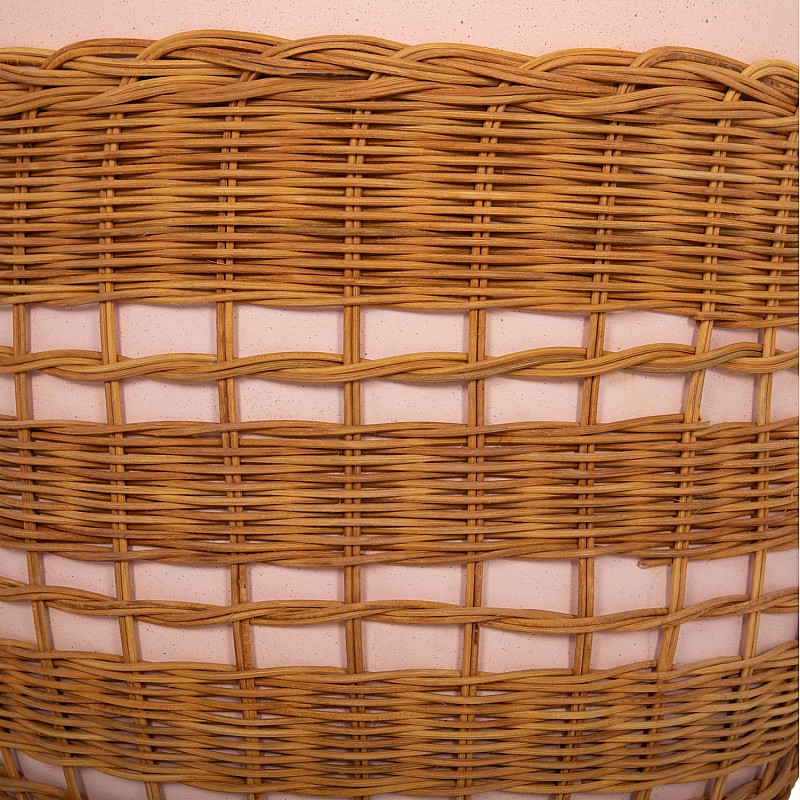 ΒΟΗΘΗΤΙΚΟ ΤΡΑΠΕΖΙ VILHENA HM18166 FIBER CEMENT ΡΟΖ-RATTAN ΦΥΣΙΚΟ Φ44.5x45Υεκ.