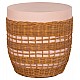 ΒΟΗΘΗΤΙΚΟ ΤΡΑΠΕΖΙ VILHENA HM18166 FIBER CEMENT ΡΟΖ-RATTAN ΦΥΣΙΚΟ Φ44.5x45Υεκ.