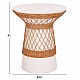 ΒΟΗΘΗΤΙΚΟ ΤΡΑΠΕΖΙ ΣΤΡΟΓΓΥΛΟ DELIA HM18167.02 FIBER CEMENT ΛΕΥΚΟ & RATTAN Φ40x45Υεκ