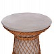 ΒΟΗΘΗΤΙΚΟ ΤΡΑΠΕΖΙ ΣΤΡΟΓΓΥΛΟ DELIA HM18167.03 FIBER CEMENT ΓΚΡΙ & RATTAN Φ40x45Υεκ