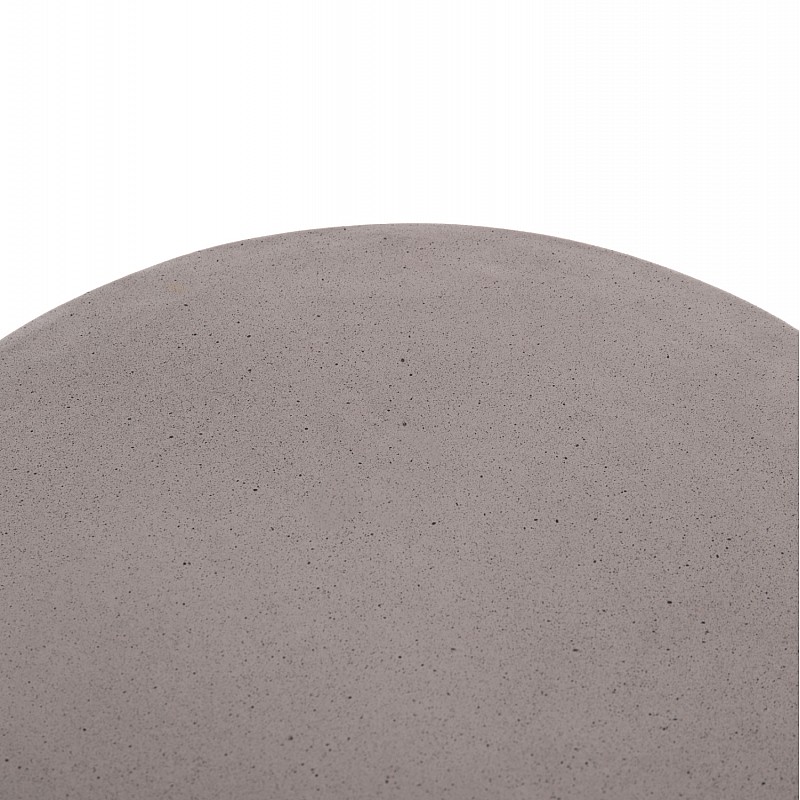 ΒΟΗΘΗΤΙΚΟ ΤΡΑΠΕΖΙ ΣΤΡΟΓΓΥΛΟ DELIA HM18167.03 FIBER CEMENT ΓΚΡΙ & RATTAN Φ40x45Υεκ