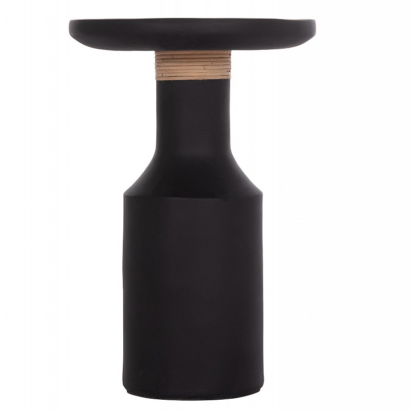 ΒΟΗΘΗΤΙΚΟ ΤΡΑΠΕΖΙ TRED(T) HM18169.01 FIBER CEMENT ΜΑΥΡΟ-ΦΥΣΙΚΟ RATTAN--Φ40x61Υεκ.