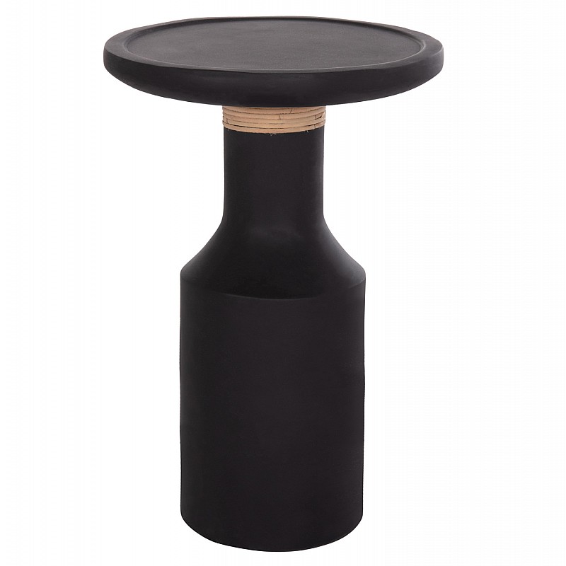 ΒΟΗΘΗΤΙΚΟ ΤΡΑΠΕΖΙ TRED(T) HM18169.01 FIBER CEMENT ΜΑΥΡΟ-ΦΥΣΙΚΟ RATTAN--Φ40x61Υεκ.