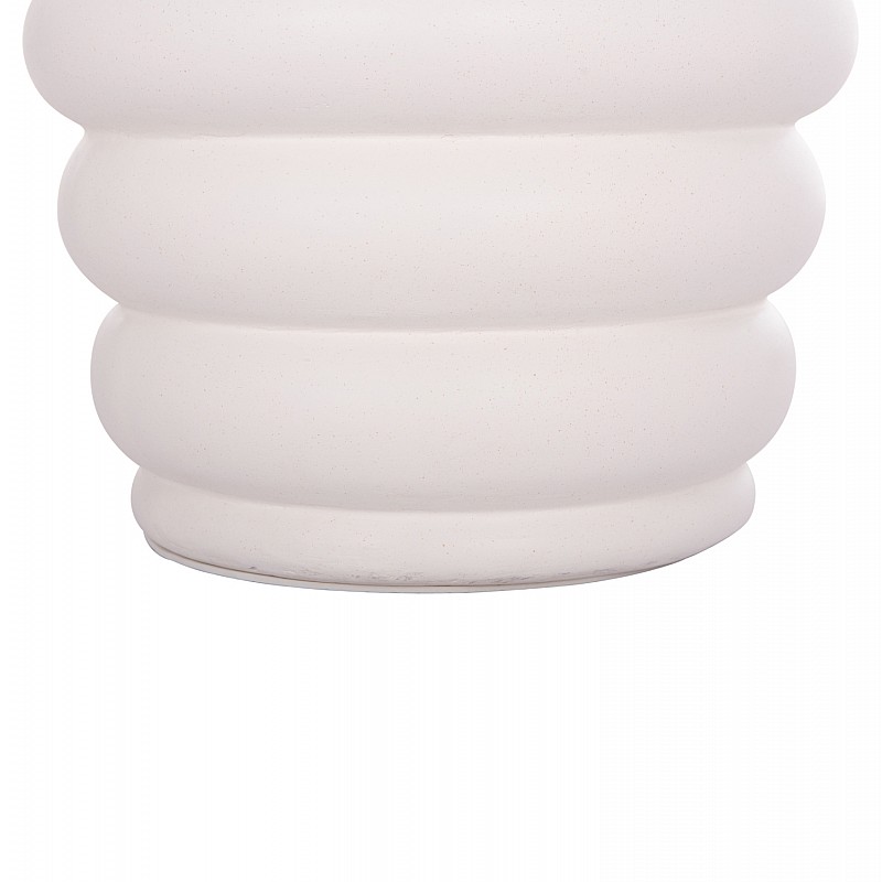 ΣΚΑΜΠΟ PUFFAT HM18172.02 FIBER CEMENT ΛΕΥΚΟ- ΞΥΛΟ TEAK TOP Φ45x46Υεκ.