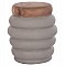 ΤΡΑΠΕΖΙ ΒΟΗΘΗΤΙΚΟ PUFFAT HM18172.03 FIBER CEMENT ΓΚΡΙ- ΞΥΛΟ TEAK TOP Φ45x46Υεκ.