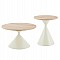 ΤΡΑΠΕΖΙΑ ΣΑΛΟΝΙΟΥ JENNEL HM18265 ΜΕΤΑΛΛΟ ΜΠΕΖ--MDF ΜΕ PAPERWOOD Φ50εκ & Φ70εκ