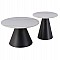 ΤΡΑΠΕΖΙΑ ΣΑΛΟΝΙΟΥ RIDGE HM18266.01 ΚΕΡΑΜΙΚΑ TOP ΜΕ ΟΨΗ ΛΕΥΚΟΥ ΜΑΡΜΑΡΟΥ Φ50εκ & Φ70εκ