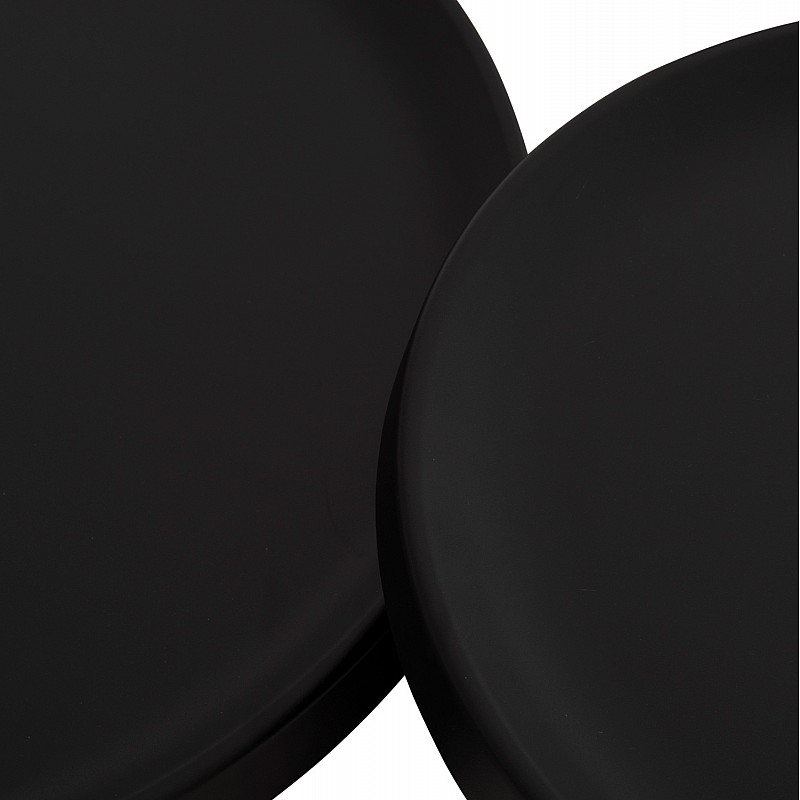 ΣΕΤ 2 ΤΡΑΠΕΖΙΑ ΣΑΛΟΝΙΟΥ RINKON2 HM18304.02 ΜΕΤΑΛΛΟ ΣΕ ΜΑΥΡΟ Φ49εκ & Φ69εκ