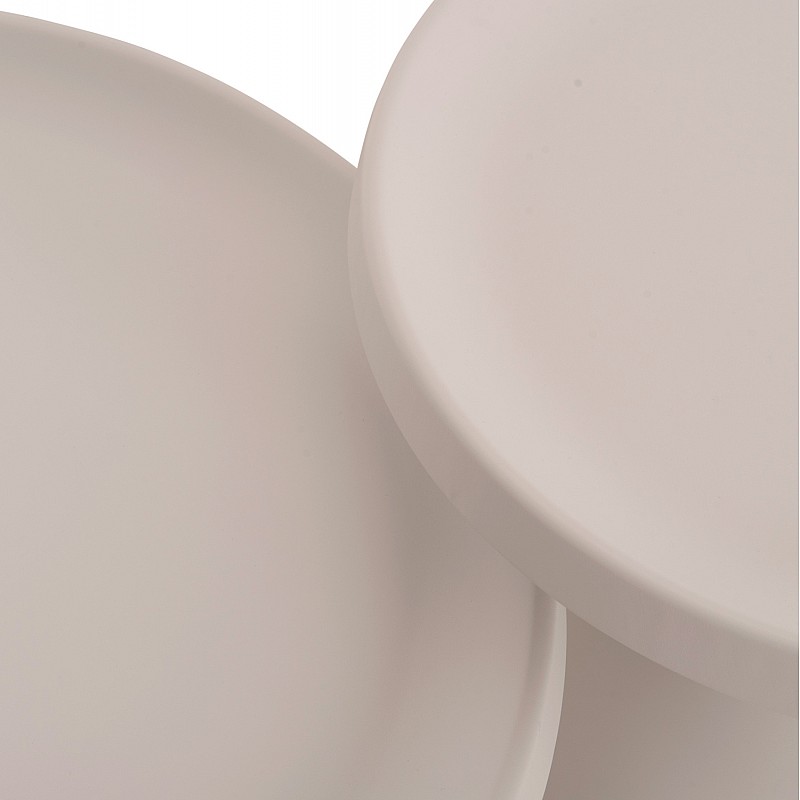 ΣΕΤ 2 ΤΡΑΠΕΖΙΑ ΣΑΛΟΝΙΟΥ RINKON2 HM18304.01 ΜΕΤΑΛΛΟ ΣΕ ΛΕΥΚΟ Φ49εκ & Φ69εκ