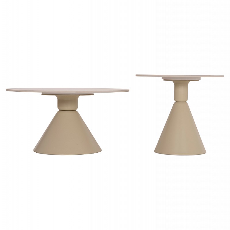 ΣΕΤ 2 ΤΡΑΠΕΖΙΑ ΣΑΛΟΝΙΟΥ JEN HM18305.04 ΜΕΤΑΛΛΟ ΣΑΜΠΑΝΙ-ΚΕΡΑΜΙΚΟ ΣΕ TRAVERTINE Φ50εκ & Φ70εκ