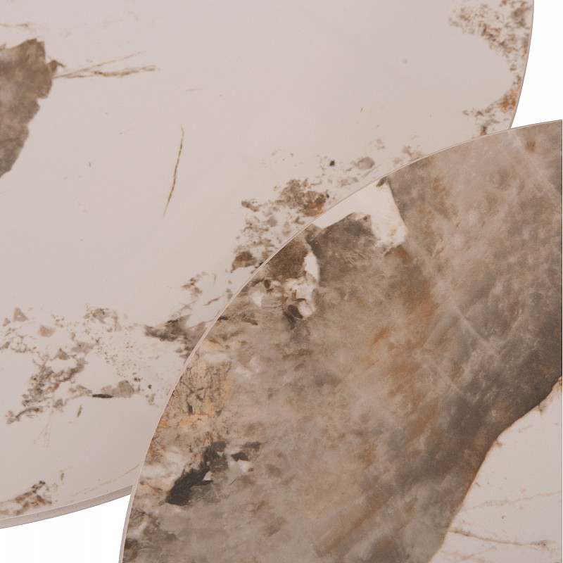 ΣΕΤ 2 ΤΡΑΠΕΖΙΑ ΣΑΛΟΝΙΟΥ JEN HM18305.02 ΜΕΤΑΛΛΟ ΜΑΥΡΟ-SINTERED STONE PANDORA Φ50εκ & Φ70εκ