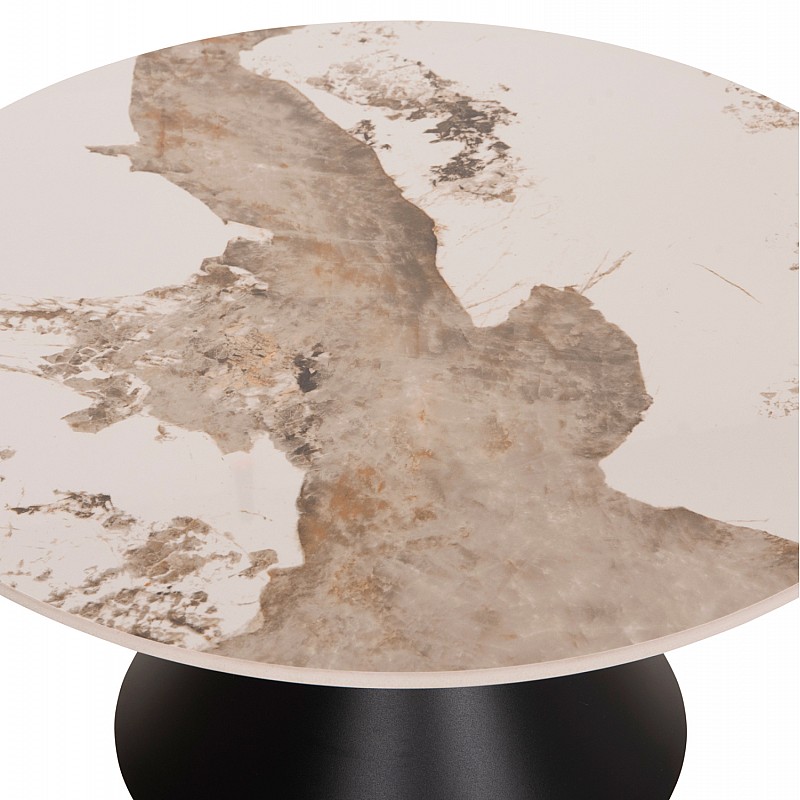 ΣΕΤ 2 ΤΡΑΠΕΖΙΑ ΣΑΛΟΝΙΟΥ JEN HM18305.02 ΜΕΤΑΛΛΟ ΜΑΥΡΟ-SINTERED STONE PANDORA Φ50εκ & Φ70εκ