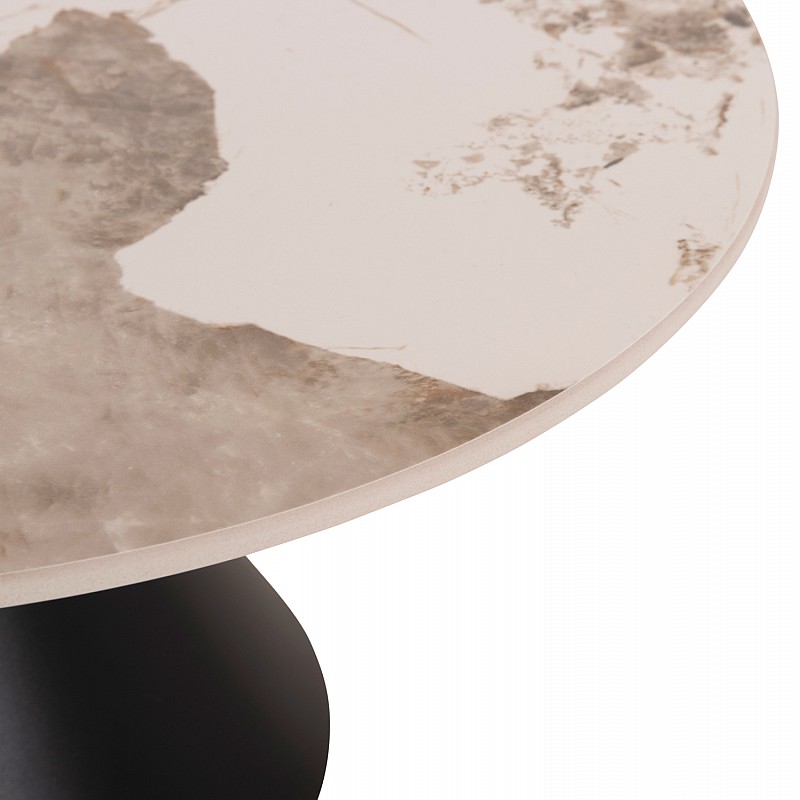 ΣΕΤ 2 ΤΡΑΠΕΖΙΑ ΣΑΛΟΝΙΟΥ JEN HM18305.02 ΜΕΤΑΛΛΟ ΜΑΥΡΟ-SINTERED STONE PANDORA Φ50εκ & Φ70εκ