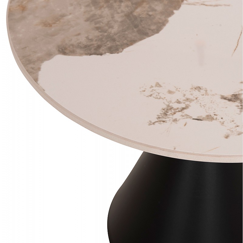 ΣΕΤ 2 ΤΡΑΠΕΖΙΑ ΣΑΛΟΝΙΟΥ JEN HM18305.02 ΜΕΤΑΛΛΟ ΜΑΥΡΟ-SINTERED STONE PANDORA Φ50εκ & Φ70εκ