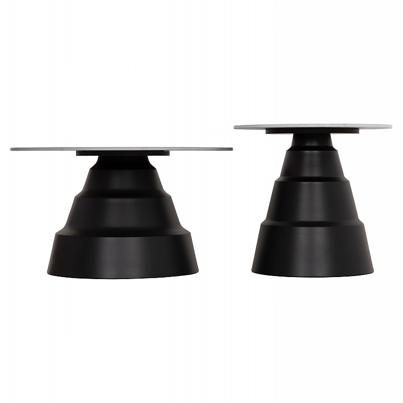 ΣΕΤ 2 ΤΡΑΠΕΖΙΑ ΣΑΛΟΝΙΟΥ LIDOX HM18306.02 SINTERED STONE TOP- SNOW WHITE ΧΡΩΜΑ Φ50 & Φ70