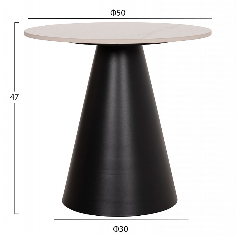 ΣΕΤ 2 ΤΡΑΠΕΖΙΑ ΣΑΛΟΝΙΟΥ RIDGE(X) HM18307.02 SINTERED STONE TOPS--ΒΑΣΕΙΣ ΜΑΥΡΕΣ Φ50 & Φ70