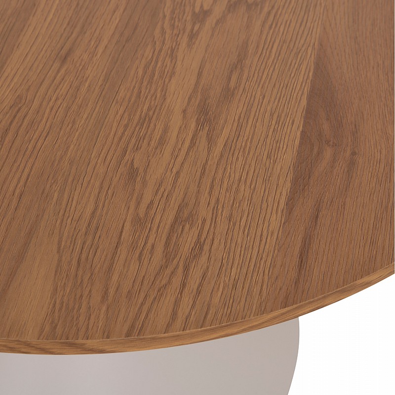 ΣΕΤ 2 ΤΡΑΠΕΖΙΑ ΣΑΛΟΝΙΟΥ JENNEL(X) HM18308.01 ΜΕΤΑΛΛΟ ΛΕΥΚΟ--MDF ΣΕ ΦΥΣΙΚΟ Φ50εκ & Φ70εκ