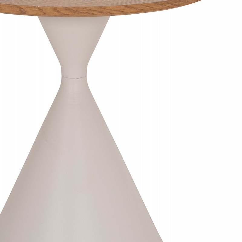 ΣΕΤ 2 ΤΡΑΠΕΖΙΑ ΣΑΛΟΝΙΟΥ JENNEL(X) HM18308.01 ΜΕΤΑΛΛΟ ΛΕΥΚΟ--MDF ΣΕ ΦΥΣΙΚΟ Φ50εκ & Φ70εκ