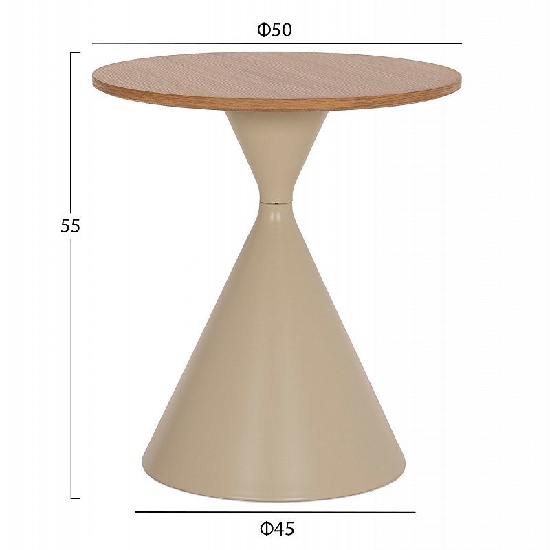 ΣΕΤ 2 ΤΡΑΠΕΖΙΑ ΣΑΛΟΝΙΟΥ JENNEL(X) HM18308.04 ΜΕΤΑΛΛΟ ΣΑΜΠΑΝΙ--MDF ΣΕ ΦΥΣΙΚΟ Φ50εκ & Φ70εκ