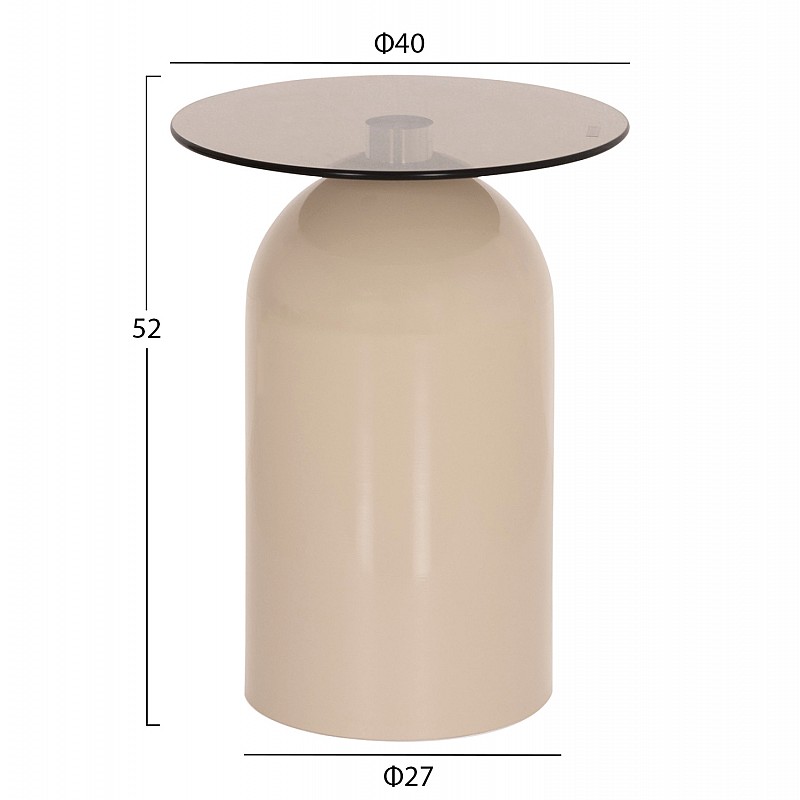 ΣΕΤ 2 ΤΡΑΠΕΖΙΑ ΣΑΛΟΝΙΟΥ BELLINS HM18313.04 ΜΠΕΖ ΜΕΤΑΛ.ΒΑΣΕΙΣ--ΓΥΑΛΙ Φ50εκ & Φ80εκ