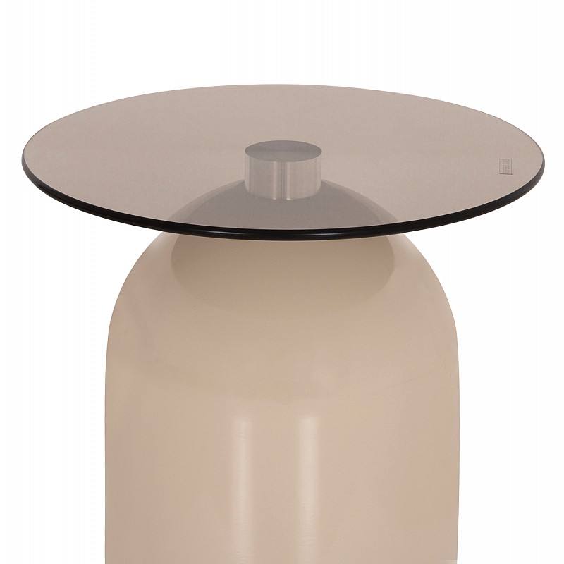 ΣΕΤ 2 ΤΡΑΠΕΖΙΑ ΣΑΛΟΝΙΟΥ BELLINS HM18313.04 ΜΠΕΖ ΜΕΤΑΛ.ΒΑΣΕΙΣ--ΓΥΑΛΙ Φ50εκ & Φ80εκ