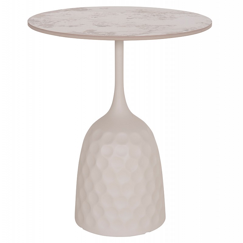 ΤΡΑΠΕΖΙ ΣΑΛΟΝΙΟΥ LONGSTEM HM18317.01 ΒΑΣΗ ΛΕΥΚΗ--SINTERED STONE CALACATA GOLD Φ50