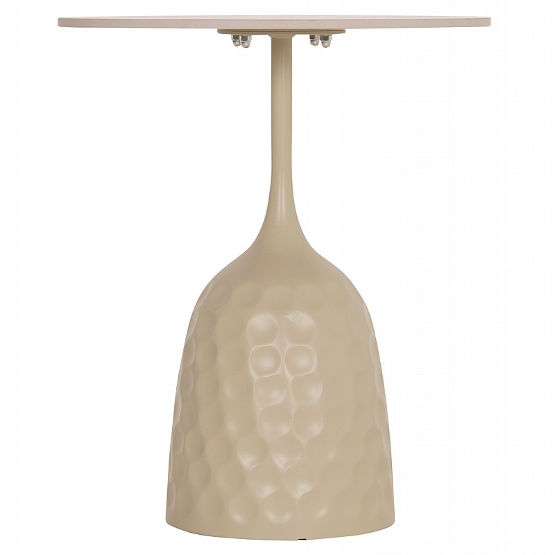 ΤΡΑΠΕΖΙ ΣΑΛΟΝΙΟΥ LONGSTEM HM18317.04 ΒΑΣΗ ΣΑΜΠΑΝΙ--ΚΕΡΑΜΙΚΟ TOP TRAVERTINE STONE Φ50