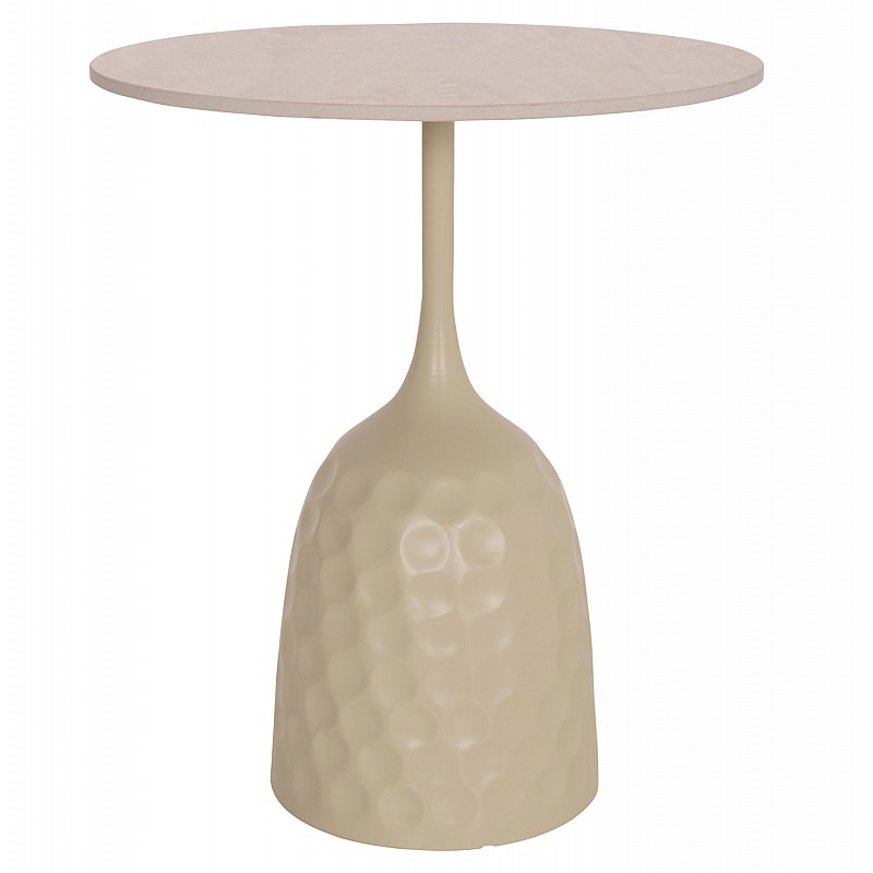 ΤΡΑΠΕΖΙ ΣΑΛΟΝΙΟΥ LONGSTEM HM18317.04 ΒΑΣΗ ΣΑΜΠΑΝΙ--ΚΕΡΑΜΙΚΟ TOP TRAVERTINE STONE Φ50