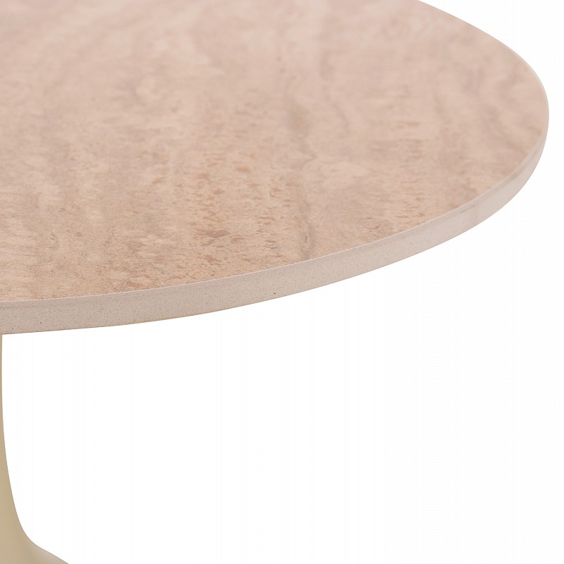 ΤΡΑΠΕΖΙ ΣΑΛΟΝΙΟΥ LONGSTEM HM18317.04 ΒΑΣΗ ΣΑΜΠΑΝΙ--ΚΕΡΑΜΙΚΟ TOP TRAVERTINE STONE Φ50