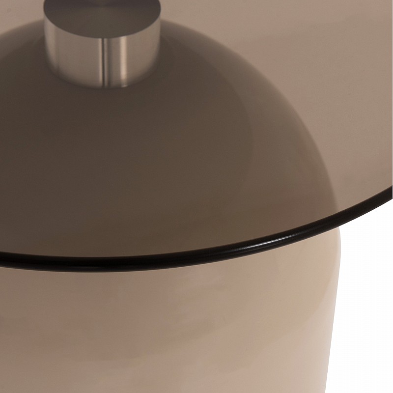 ΣΕΤ 2 ΤΡΑΠΕΖΙΑ ΣΑΛΟΝΙΟΥ BELLINS HM18314.04 ΜΠΕΖ ΜΕΤΑΛ.ΒΑΣΕΙΣ--ΓΥΑΛΙ Φ50εκ & Φ40εκ