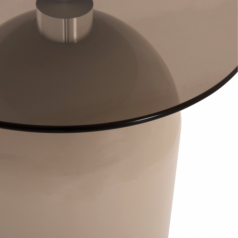 ΣΕΤ 2 ΤΡΑΠΕΖΙΑ ΣΑΛΟΝΙΟΥ BELLINS HM18314.04 ΜΠΕΖ ΜΕΤΑΛ.ΒΑΣΕΙΣ--ΓΥΑΛΙ Φ50εκ & Φ40εκ