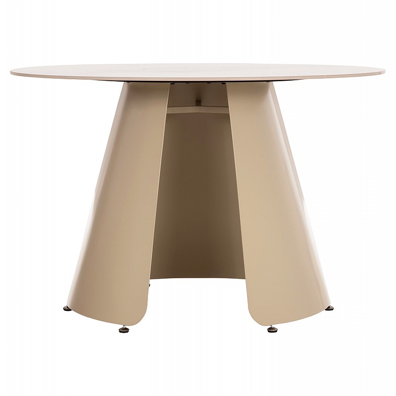 ΤΡΑΠΕΖΙ ΤΡΑΠΕΖΑΡΙΑΣ ΣΤΡΟΓΓΥΛΟ SEDAR HM18326 ΚΕΡΑΜΙΚΟ TOP--ΚΡΕΜ ΜΕΤΑΛ.ΠΟΔΙΑ Φ120x78Υ