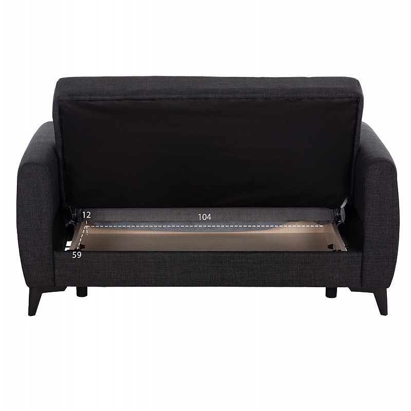 ΚΑΝΑΠΕΣ ΚΡΕΒΑΤΙ ΜΕ ΑΠΟΘ.ΧΩΡΟ ΔΙΘΕΣΙΟΣ NIKKO HM3293.01 ΓΚΡΙ ΥΦΑΣΜΑ 144x75x84Υεκ.