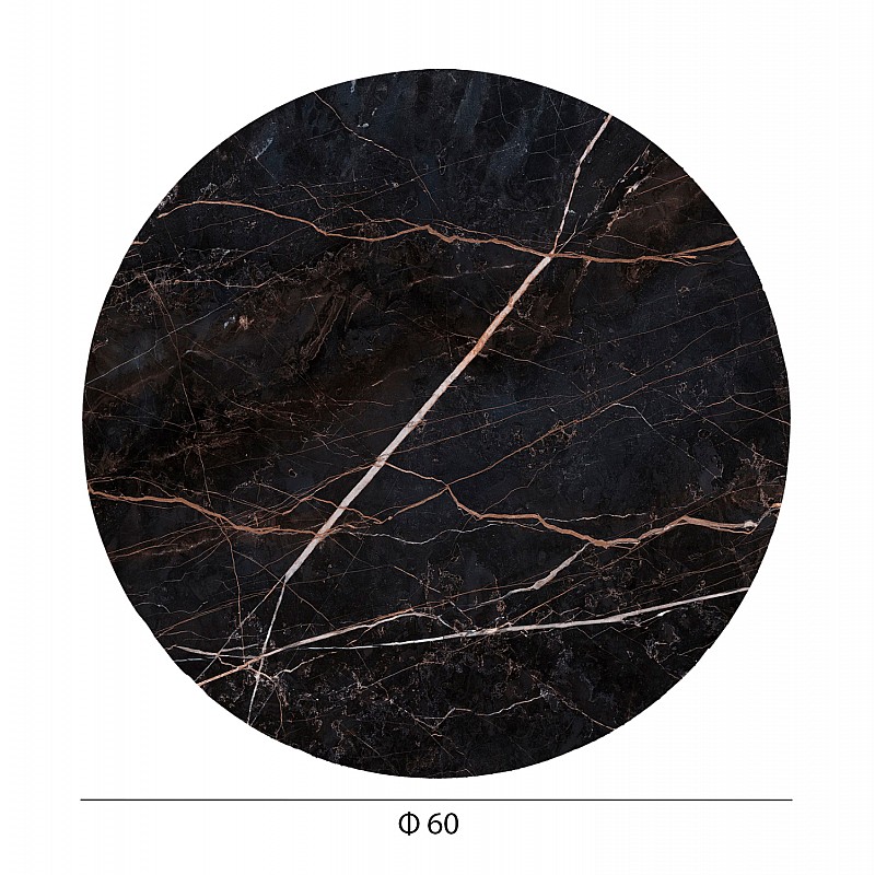 ΕΠΙΦΑΝΕΙΑ ΤΡΑΠΕΖΙΟΥ HPL ΣΤΡΟΓΓΥΛΗ HM5841.34 BLACK MARBLE Φ60εκ.