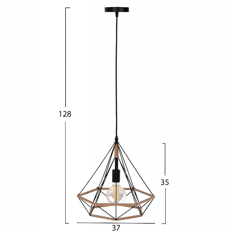 ΦΩΤΙΣΤΙΚΟ ΟΡΟΦΗΣ ΚΡΕΜΑΣΤΟ HM4062 ΜΕΤΑΛΛΟ ΜΑΥΡΟ-ΣΧΟΙΝΙ 33x37x128Υεκ.