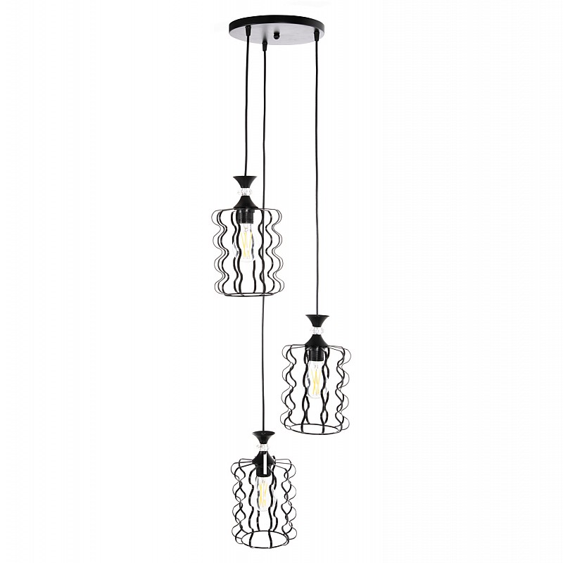 ΦΩΤΙΣΤΙΚΟ ΟΡΟΦΗΣ ΚΡΕΜΑΣΤΟ HM4089 3-ΦΩΤΟ ΜΑΥΡΑ ΜΕΤΑΛΛΙΚΑ ΚΑΠΕΛΑ Φ34x128Υεκ.